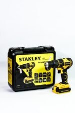 شنيور بطارية ستانلي 13 ملي دقاق بدون شربون ملفات نحاس– بطاريتين ليثيوم + شاحن سريع